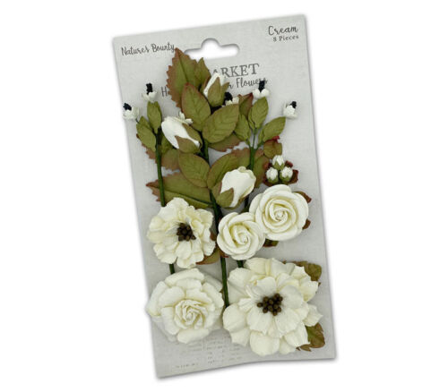 49th and Market Natures Bounty Paper Flowers - Cream