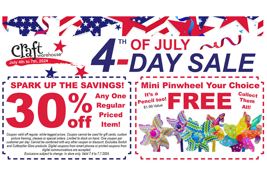Craft Warehouse 4-Day 4th of July Sale Event
