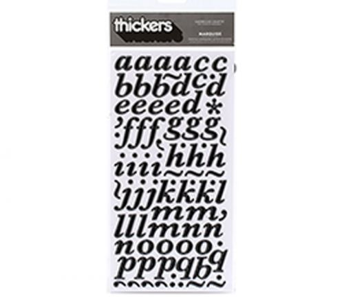 American Crafts Thickers Chipboard - Alpha Marquise Black