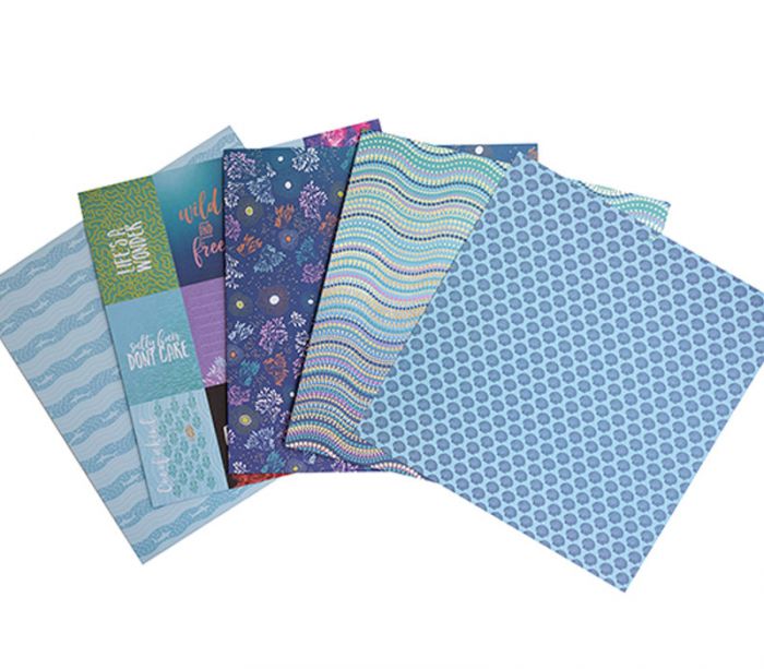 Die Cuts Ocean Wonder Collection -  Foil Paper Stack - 12-inch x 12-inch - 36 Double Sided Sheets