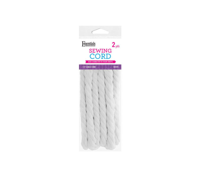 Leisure Arts Cable Cord - 1/2-inch x 2-yards - White