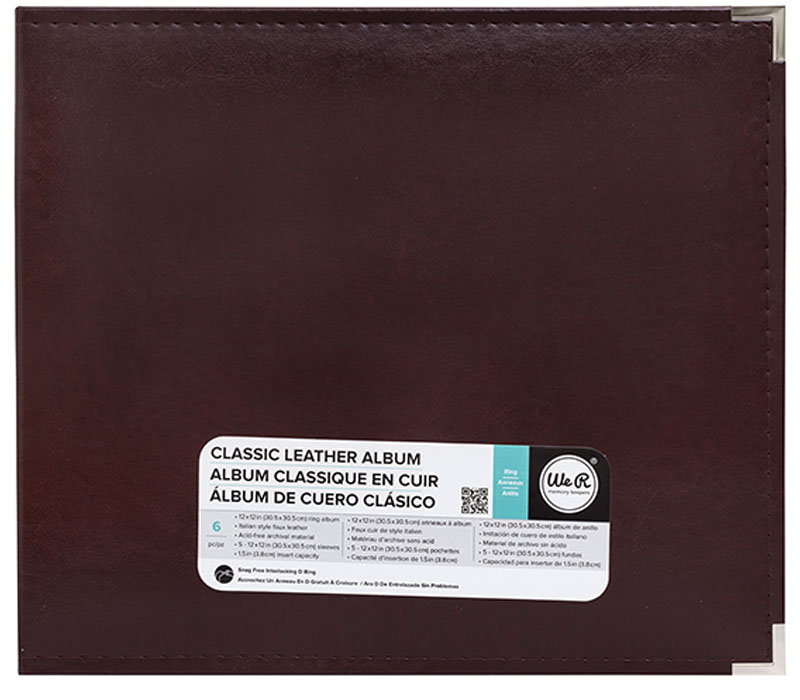 We R Memory Memory Keepers Classic Leather Journal - 12-inch x 12-inch - 3-Ring - Cinnamon