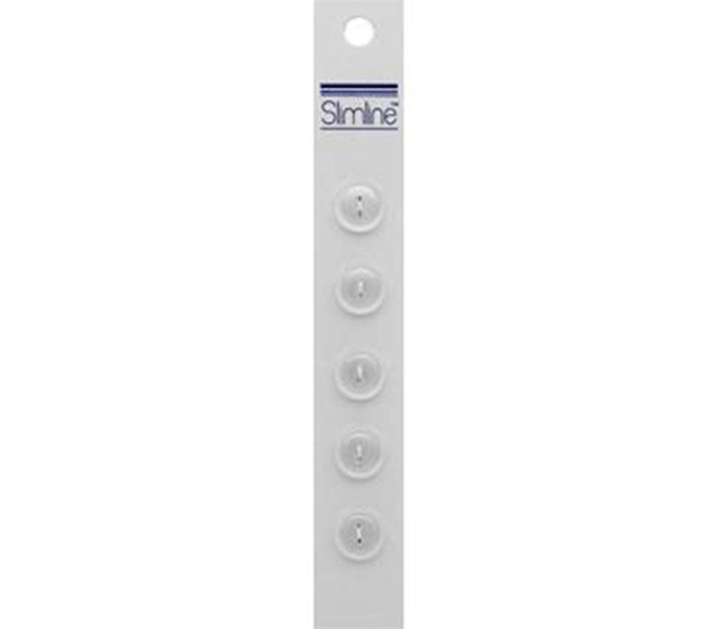 Slimline Buttons - 1/2-inch White 5 Piece Hook #6