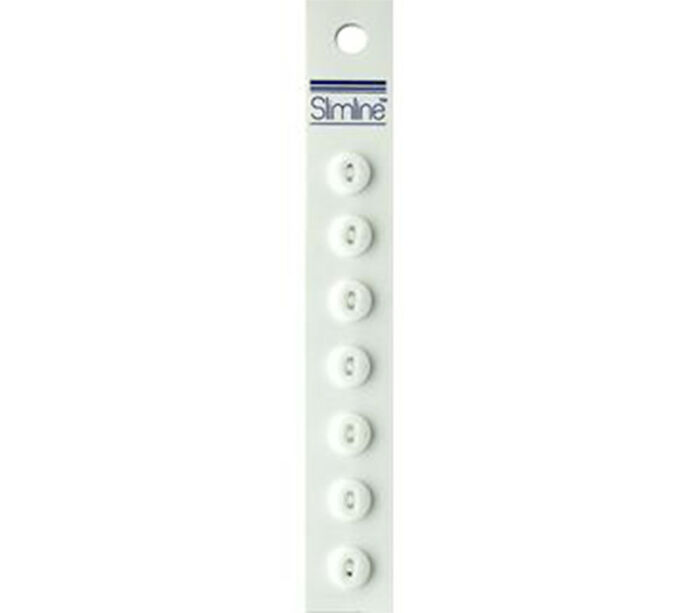 Slimline Buttons - 3/8-inch White 7 Piece Hook #7