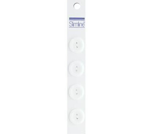 Slimline Buttons - 3/4-inch White 4 Piece Hook #8