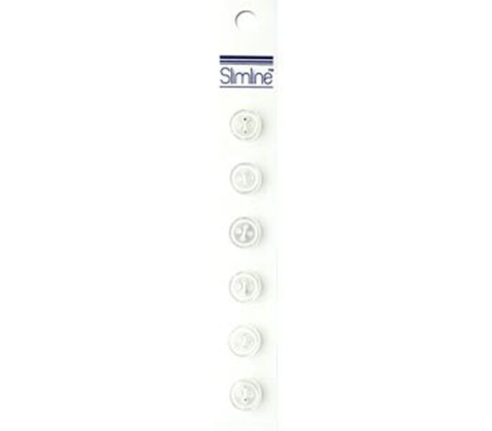 Slimline Buttons - 7/16-inch Pearl 6 Piece Hook #11