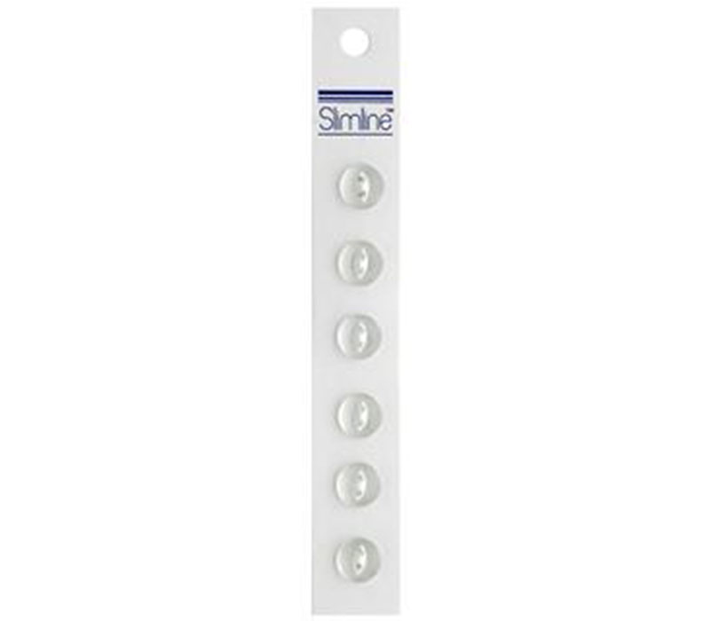 Slimline Buttons - 7/16-inch Pearl 6 Piece Hook #14
