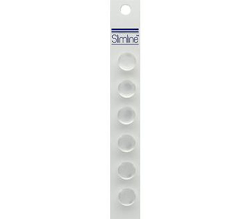 Slimline Buttons - 1/2-inch White 6 Piece Hook #22