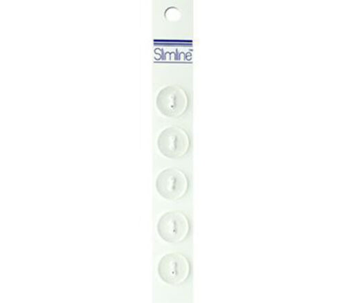 Slimline Buttons - 5/8-inch Clear 5 Piece Hook #24