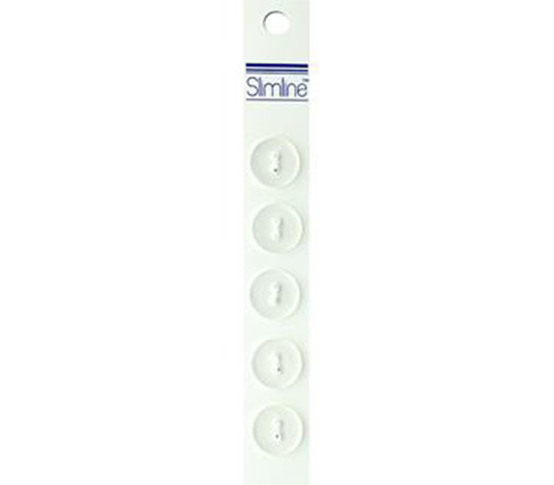 Slimline Buttons - 5/8-inch Clear 5 Piece Hook #24