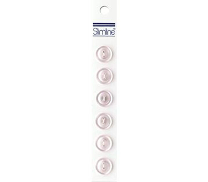 Slimline Buttons - 9/16-inch Light Pink 6 Piece Hook #27