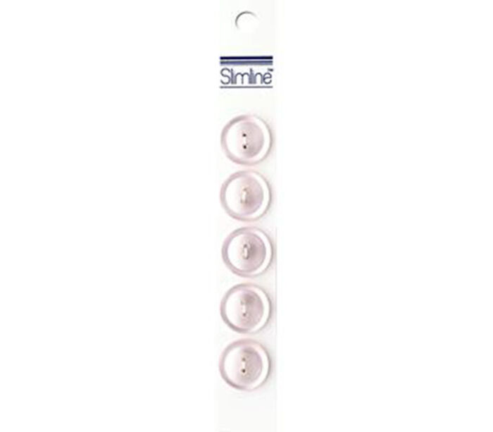 Slimline Buttons - 3/4-inch Light Pink 5 Piece Hook #28