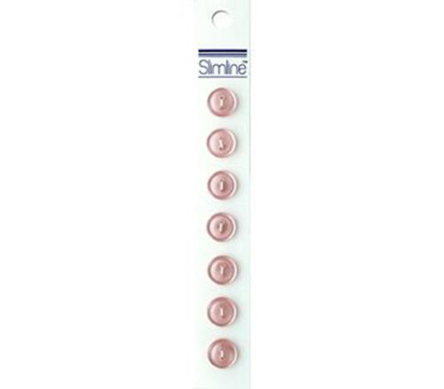 Slimline Buttons - 7/16-inch Pink 7 Piece Hook #30