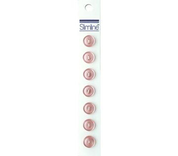 Slimline Buttons - 7/16-inch Pink 7 Piece Hook #30