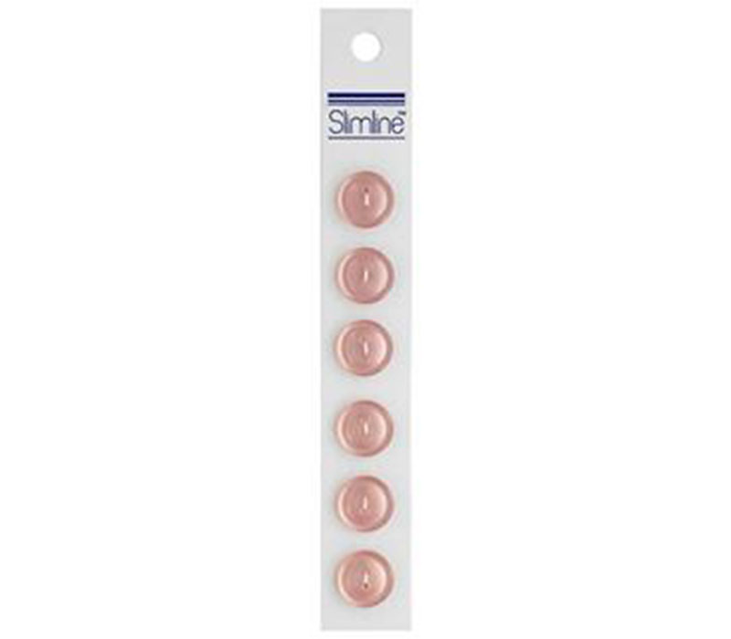 Slimline Buttons - 9/16-inch Pink 6 Piece Hook #31