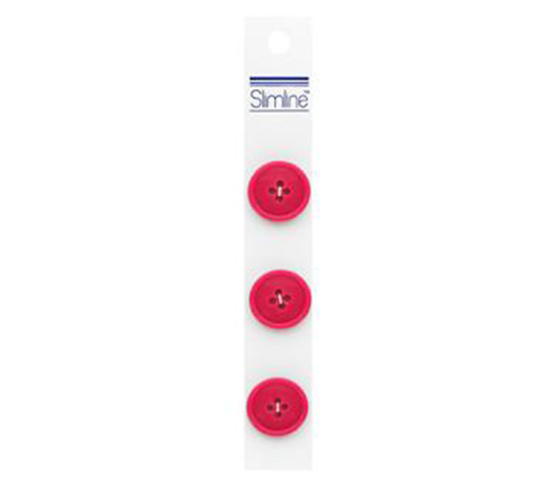 Slimline Buttons - 3/4-inch Fuchsia 3 Piece Hook #33