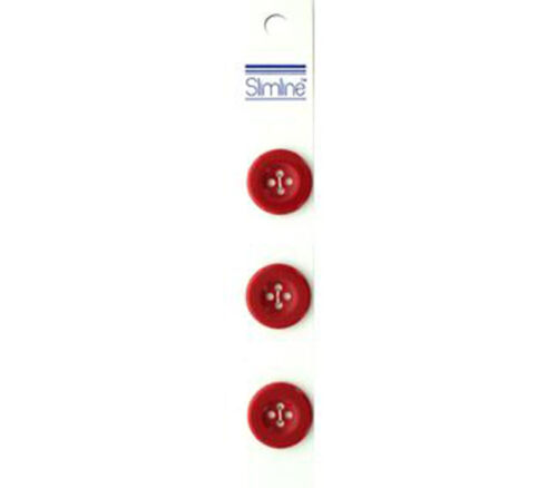 Slimline Buttons - 3/4-inch Red 3 Piece Hook #38
