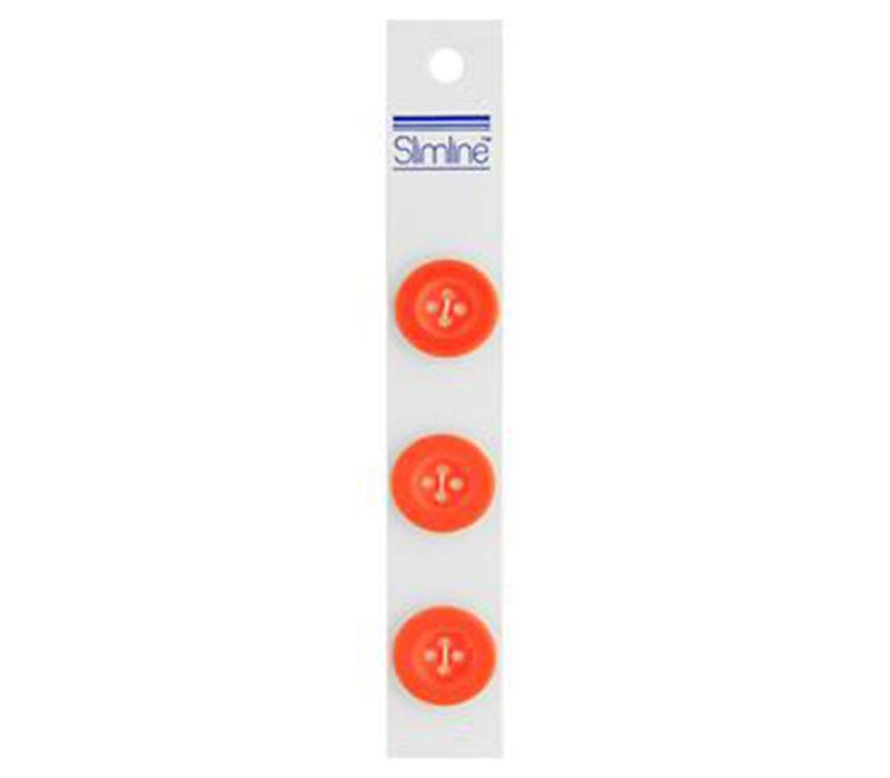 Slimline Buttons - 3/4-inch Orange 3 Piece Hook #42