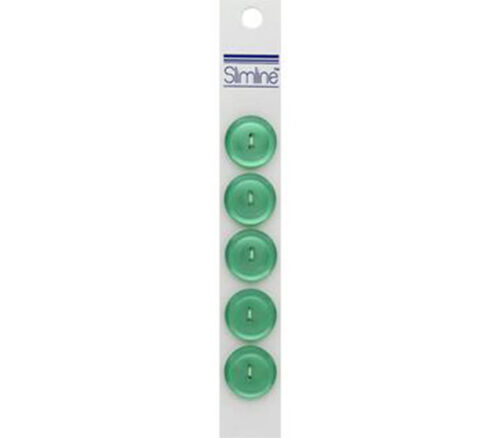 Slimline Buttons - 3/4-inch Light Green 5 Piece Hook #44