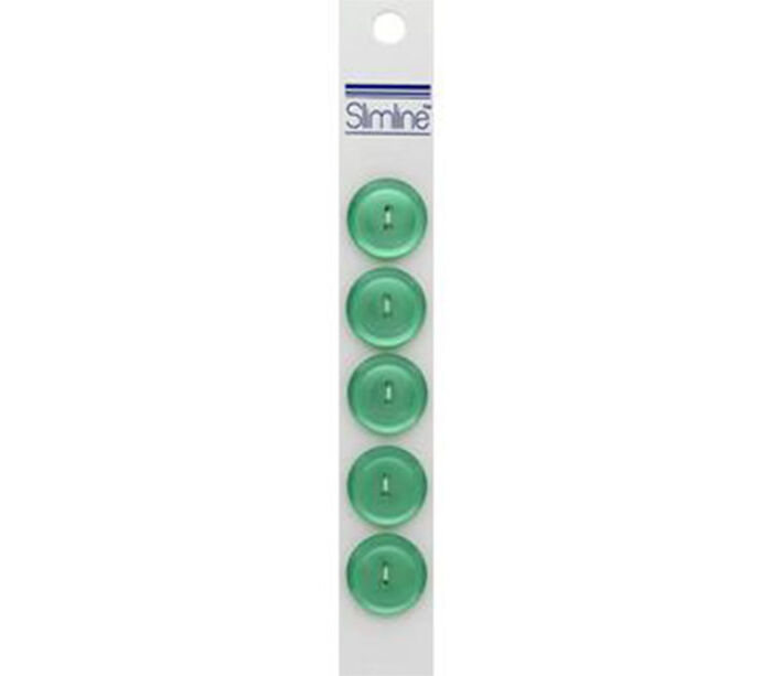 Slimline Buttons - 3/4-inch Light Green 5 Piece Hook #44