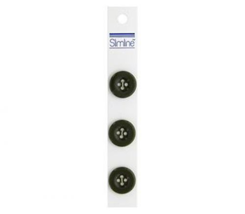 Slimline Buttons - 3/4-inch Olive Green 3 Piece Hook #45