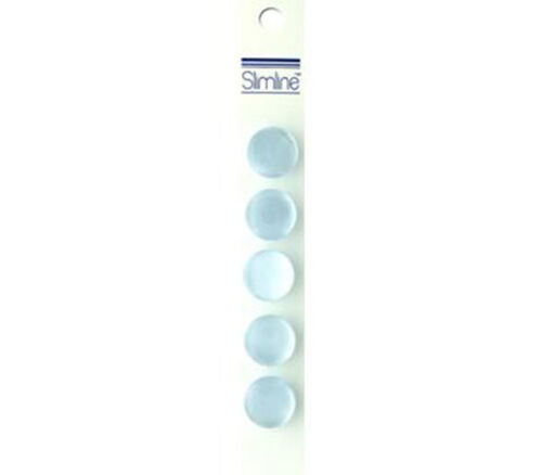 Slimline Buttons - 5/8-inch Light Blue 5 Piece Hook #47