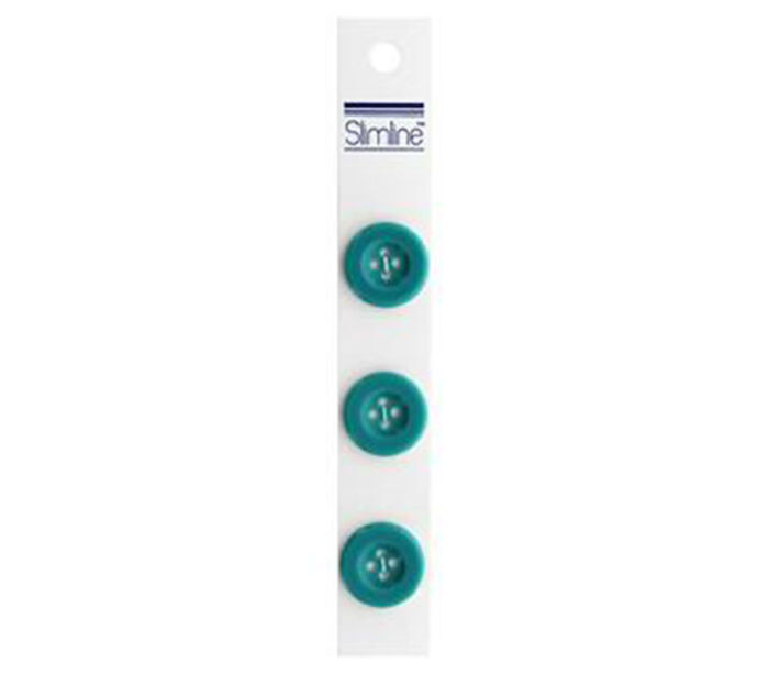 Slimline Buttons - 3/4-inch Turquoise 3 Piece Hook #48