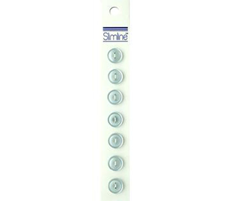 Slimline Buttons - 7/16-inch Light Blue7 Piece Hook #49