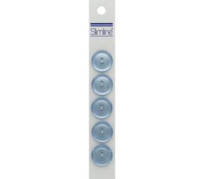 Slimline Buttons - #51 3/4-inch Light Blue 5 Piece Hook #51