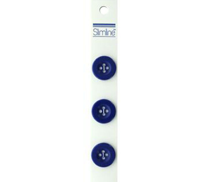 Slimline Buttons - 3/4-inch Blue 3 Piece Hook #53