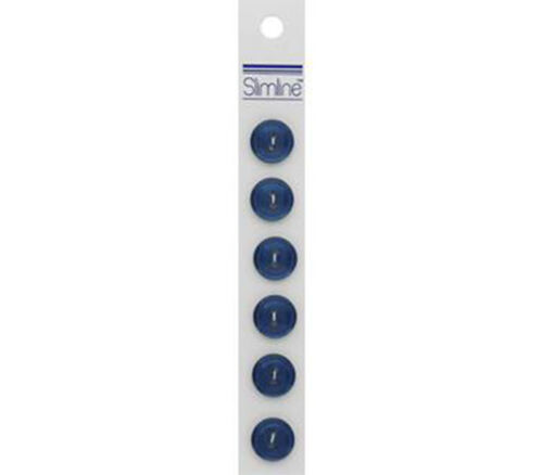 Slimline Buttons - 9/16-inch Navy Blue 6 Piece Hook #55