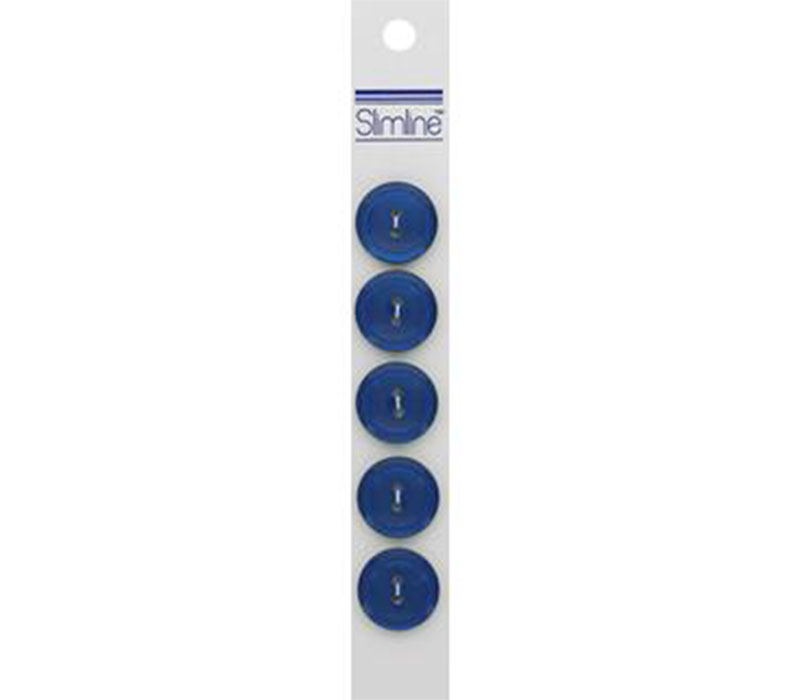 Slimline Buttons - 3/4-inch Navy Blue 5 Piece Hook #56