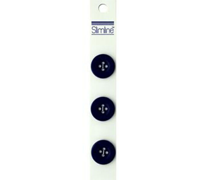 Slimline Buttons - 3/4-inch Navy Blue 3 Piece Hook #57