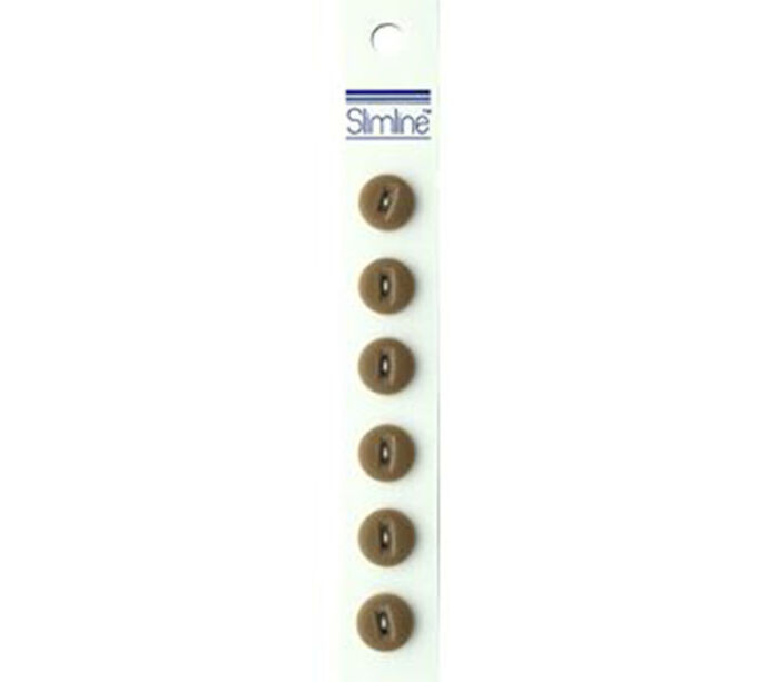 Slimline Buttons - 1/2-inch Tan 6 Piece Hook #63
