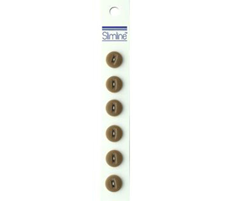 Slimline Buttons - 1/2-inch Tan 6 Piece Hook #63