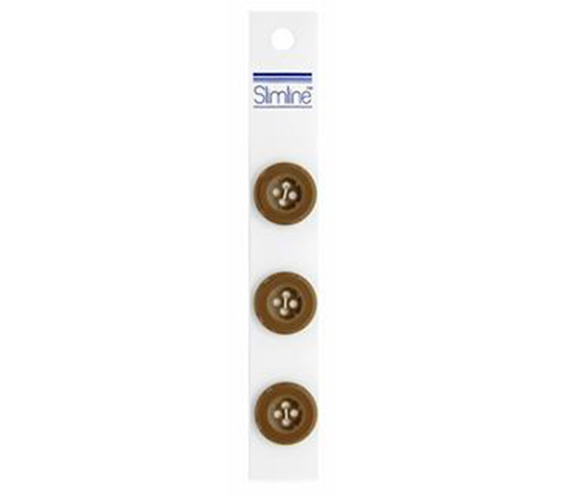 Slimline Buttons - 3/4-inch Tan 3 Piece Hook #66