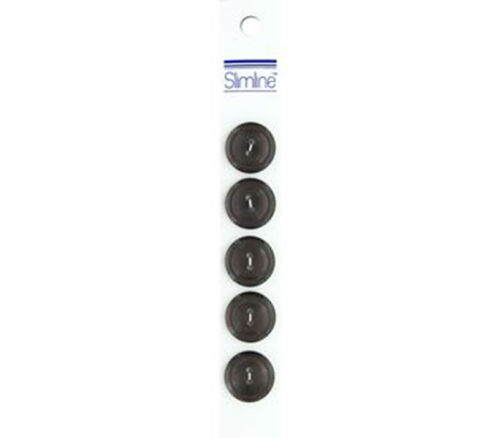 Slimline Buttons - 3/4-inch Dark Brown 5 Piece Hook #67