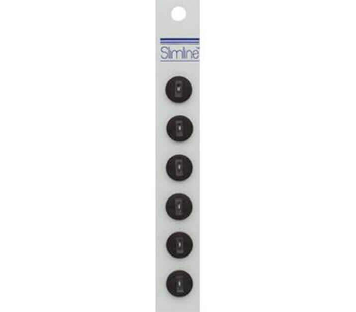 Slimline Buttons - 1/2-inch Dark Brown 6 Piece Hook #68