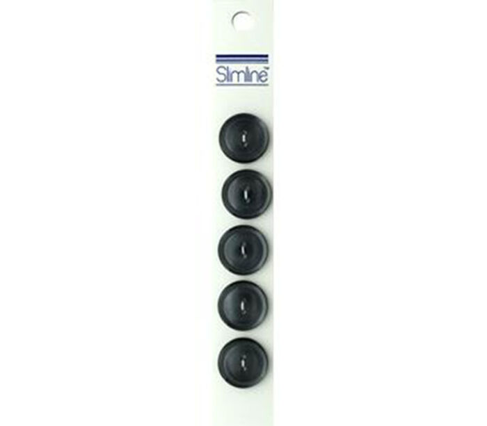 Slimline Buttons - 3/4-inch Grey 5 Piece Hook #70