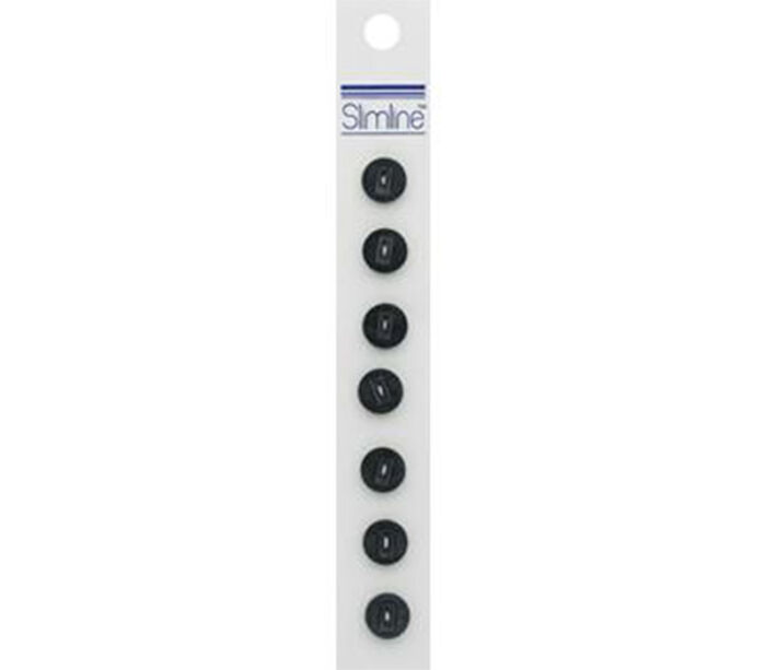Slimline Buttons - 3/8-inch Black 7 Piece Hook #71