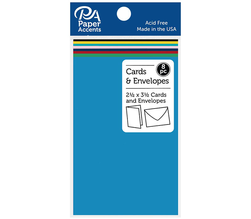 Paper Accents Card And Envelope Set 2 5 Inch X 3 5 Inch Assorted 8 Piece Craft Warehouse