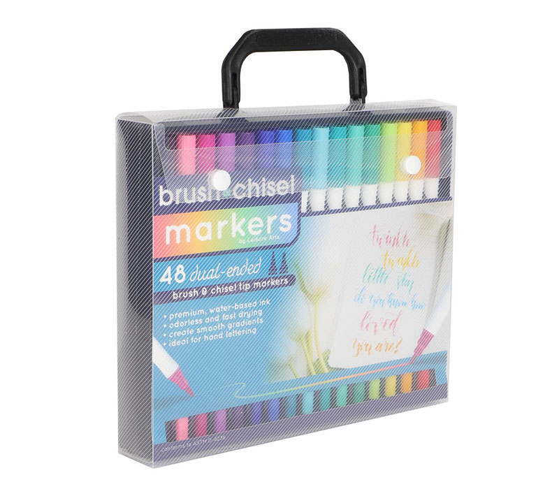 Best Choice Products Set of 228 Alcohol-Based Markers, Dual-Tipped Pens w/ Brush & Chisel Tip, Carrying Case - Natural