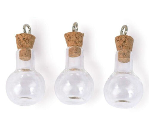 Solid Oak Steam Punk Charms - Florence Flask - 3 Piece