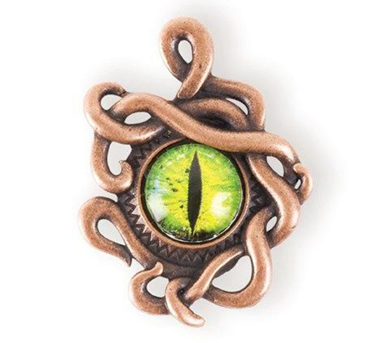 Solid Oak Steam Punk Pendant - Dragon Eye / Octopus - 1 Piece