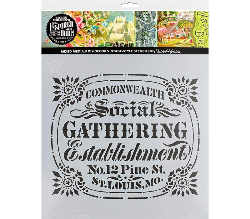 Stencil - Gathering - 12-inch x 12-inch