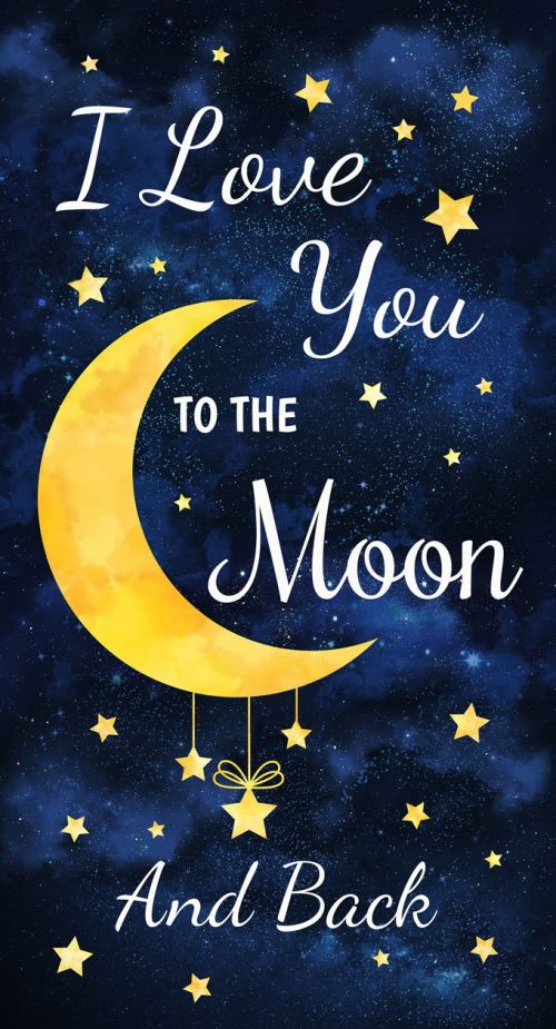 Fabric Panel 24-inch x 44-inch - Timeless Treasures To the Moon and Back - Large