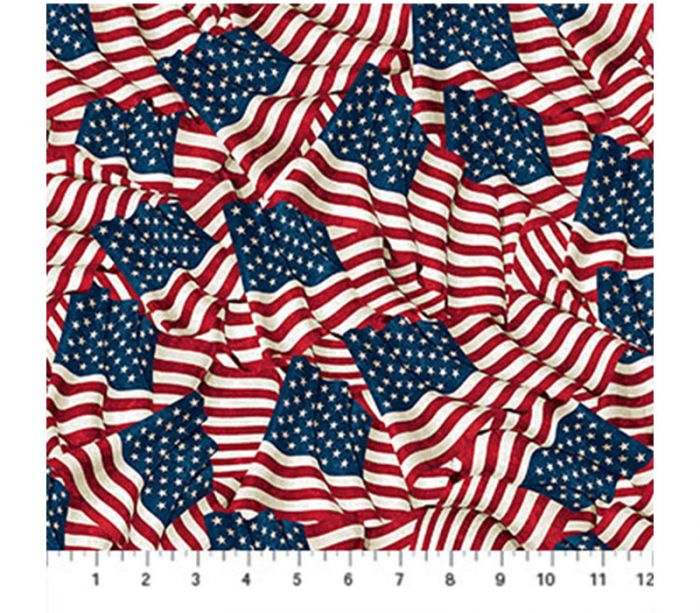 Stars and Stripes Quilts of Valor American Flags Allover