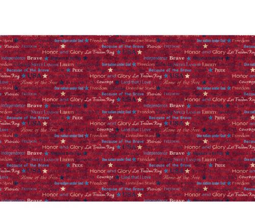Stars and Stripes Quilts of Valor Patriotic Words on Red