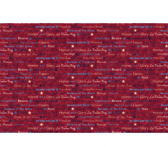 Stars and Stripes Quilts of Valor Patriotic Words on Red