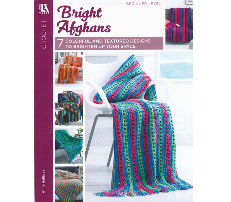 Leisure Arts Bright Afghans Pattern Crochet Book